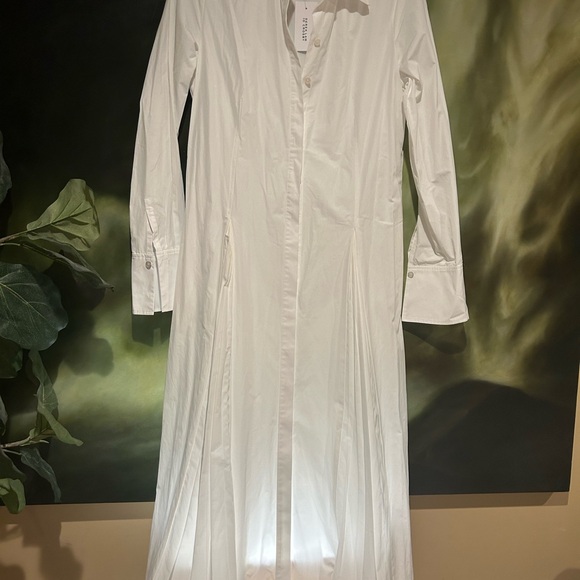 Derek Lam 10 Crosby White Long Sleeve Mandarin Collar Shirt Dress - Picture 1 of 16